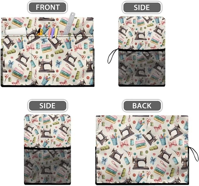 Sewing Design Pattern Sewing Machine Cover - Fits Standard Singer, Brother and Janome Machines, Protecting & Decorating Your Sewing Space