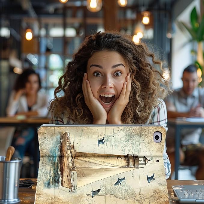 for Microsoft Surface Pro 11/10/9-13" 2024/2022 Tablet Case,Auto Wake/Sleep,Adjustable Stand Protective Cover - Vintage Nautical Map