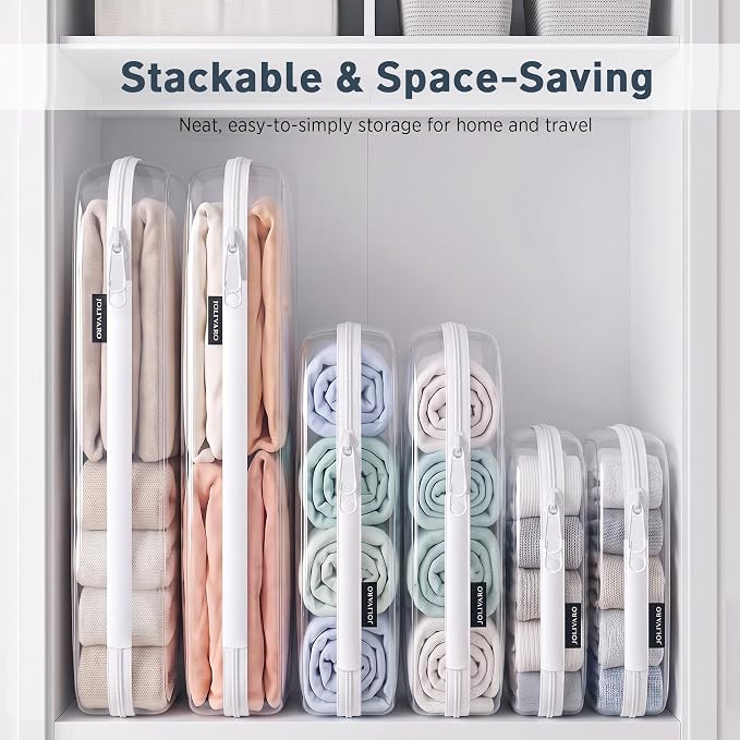 Clear Hard Shell Zipper Case Makeup Storage Organizer Pouches TSA Approved | Travel organizer bags for toiletries, cosmetics, electronics & diaper bins. Multi-size for office, camping, beach & home