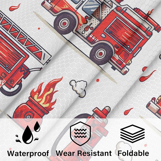 Fire Truck Compression Packing Cubes Transportation 6 Set Travel Packing Cubes for Suitcases Lightweight Expandable Organizers