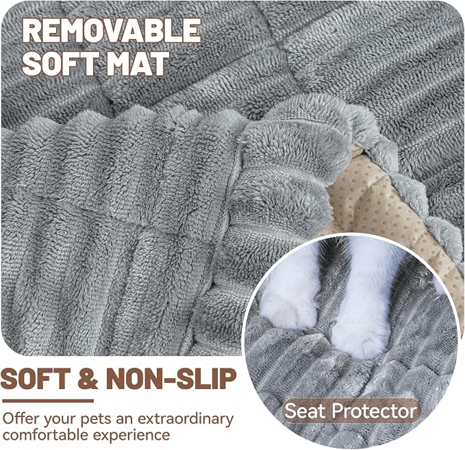 Dog Bed for Car Back Seat, Waterproof Dog Blanket for Car, Light Grey | Dog Bed for Car, Back Seat Dog Bed, Washable & Non-Slip Travel Pet Mat for For the Back Seat and Trunk, Fits Car, Truck & SUV