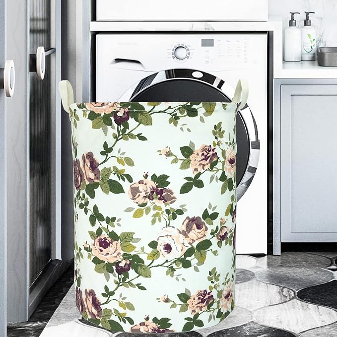 Merdes 19.7’’ Waterproof Foldable Laundry Hamper, Dirty Clothes Laundry Basket, Linen Bin Storage Organizer for Toy Collection (Laurel)