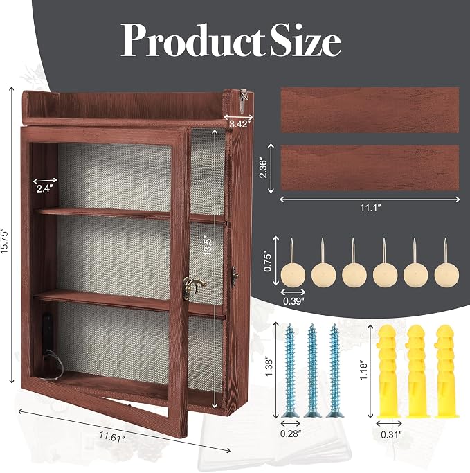 11x16 Pet Memorial Shadow Box Frame with Shelves, Brown