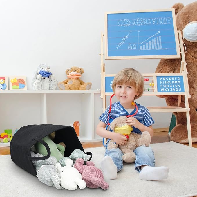 XUANGUO Black Cotton Rope Laundry Basket Hamper for Clothes Large | Baby Nursery Hamper Bin and Woven Storage Basket for Living Room Bedroom Boho Tall Rope Baskets Blankets Toys Pillows Towels