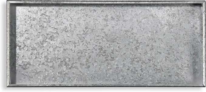 Good Directions Medium Boot Tray, Double Circles Multi-Purpose All Weather Decorative Boot Tray, Shoes, Plants, Garage, Patio Door, Pet Bowls, 30 inch Entry Indoor Shoe Tray, Galvanized Gray
