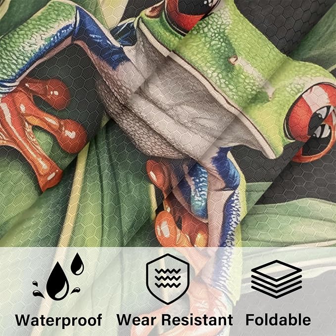 Forest Tree Frog 6 Set Compression Packing Cubes Animals Palm Leaves Expandable Packing Organizer for Travel Accessories Luggage Suitcase Bag