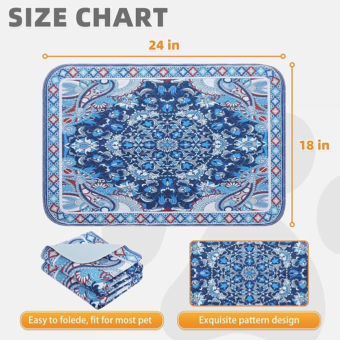 Washable Pee Pads for Dogs, 4 Pack Super Absorbent Reusable Puppy Training Pads Waterproof, Nonslip and Leak-Proof Dog Pee Pads, Large Pet Mats Whelping Pads for Floor, Crate, Couch 18"x24"