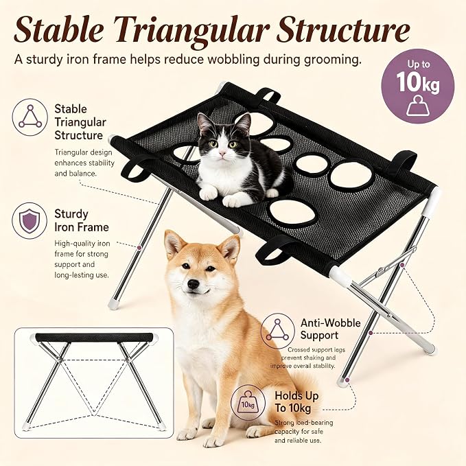 Pet Bathing Hammock for Dogs, Foldable Dog Bath Holder Sling Shower Chair | Pet Washing Station, Ear Cleaning, Bathing Use, Foldable Design, Secure Strap