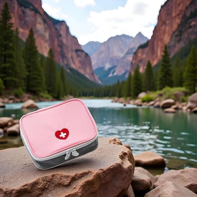 Pink Mini Outdoor First Aid Kit Bag Travel Portable Medicine Organizer Emergency Kit First Aid Kits
