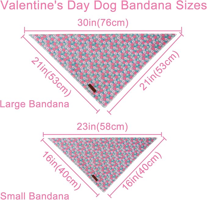 Summer Dog Bandana, UP URARA PUP Chamomile Triangle Bid Scarf for Medium Large Dogs, Cotton Kerchief for Girl Boy Puppies, Cute Spring FloralBandana,S
