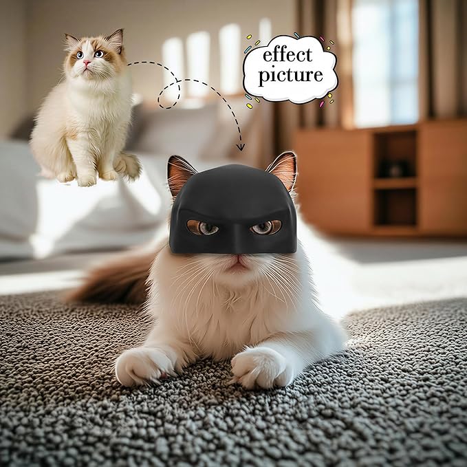 Yipintang Soft & Caring Silicone Cat Bat Mask, Skin-Friendly Halloween Costume for Cats, Lightweight & Flexible Pet Cosplay Accessories, Black Bat