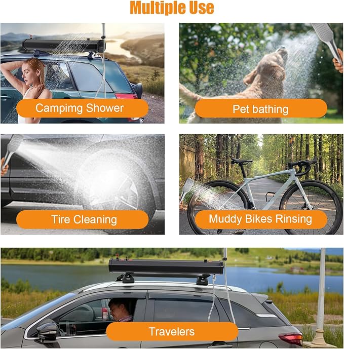 4.76 Gallon Upgraded Pressurized Water Tank for Camping Shower, Off Road Shower for Overlanding Portable Water Storage Mount on Bumper,Roof Rack Mount for Vehicles,Trucks,SUV