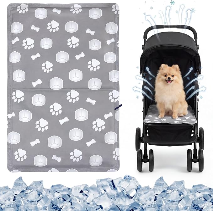 RattanView 2 Pcs Dog Cooling Mat for Cats 16"x20" Waterproof Self Cooling Pet Pad Portable Mat for Crate Kennel Car Sofa Bed Floor Summer Indoor Outdoor Travel with 2 Pcs Travel Bags