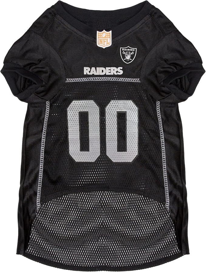 Pets First NFL Raiders Dog Jersey, Size X-Small, Football Shirt Costume for Pet, Dog Sports T-Shirt, NFL Team Clothing for Cats, Licensed Pet Apparel Available in 7 Sizes and 32 Teams