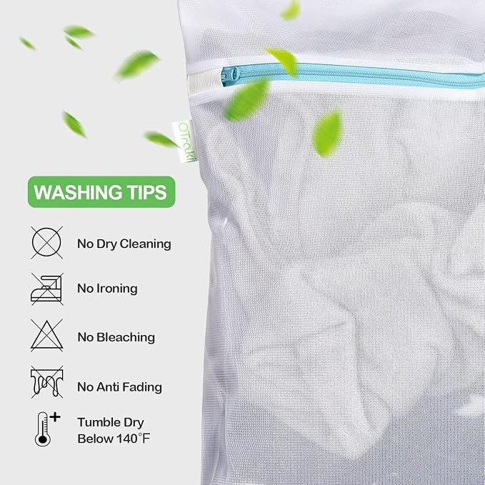 OTraki Large Mesh Washing Bag 43 x 35 Inch XXL Mesh Laundry Bag, Blue | Lingerie Bags for Laundry Large Washer Bag for Travel Camp College Dress Bedding Blanket Sheet Don't Drying, Melting 140-176℉