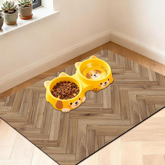 Pet Feeding Mat for Floors Waterproof Dog Mat for Food and Water Absorbent Quick Dry Non Slip mat for Cat Bowls