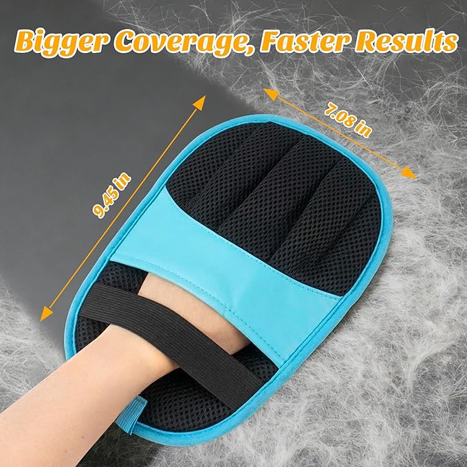 Coppthinktu Pet Hair Removal Glove for Dogs Cats, Pet Hair Remover Brush Electrostatic Five-Finger Dog Hair Remover Tool, Upgraded Reusable Magic Brush for Clothing, Laundry, Carpet, 1 PCS