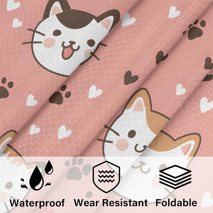 Cat Compression Packing Cubes Cat Paws Print 6 Set Travel Packing Cubes for Suitcases Lightweight Expandable Organizers