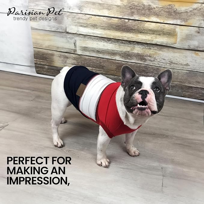 Parisian Pet World Champion Dog Tank Top - Breathable Cotton Pet Apparel - Red Puppy Clothes - Lightweight Doggie T Shirts for Dogs - Comfortable Sporty Dog Clothes - Summer Shirts for Small Dogs