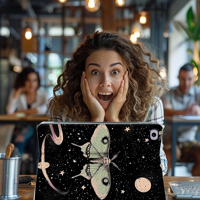 for Microsoft Surface Go 4/3/2/1-10.5" 2021 Tablet Case,Auto Wake/Sleep,Adjustable Stand Protective Cover - Starry Sky Moth