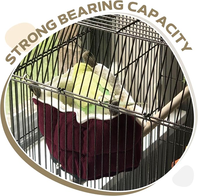 QBLEEV Bird Nest House, Parrot Winter Warm Bed for Cage Hanging Hammock | Soft plush snuggle hut tent, parrot cage accessories hideaway sleeping bed for budgie parakeet cockatiel conure lovebird