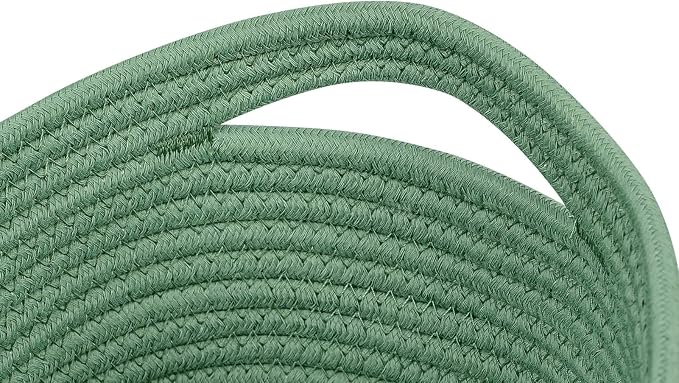 CubesLand Woven Rope Storage Basket Bins for Organizing | Cube Shelves Closet Basket, Long-lasting &Skin-friendly Toy Storage Baskets, Stylish Room Decor Basket, Green