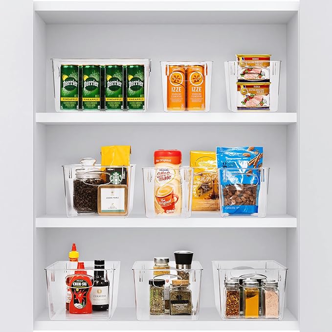 Sorbus Fridge Organizers and Storage, Clear Plastic Bins (Small, 4 Pack)