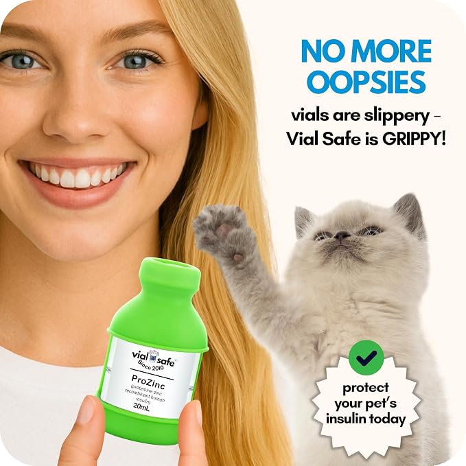 VIAL SAFE Insulin Vial Protector Case for ProZinc 20mL Cats & Dogs 2-Pack