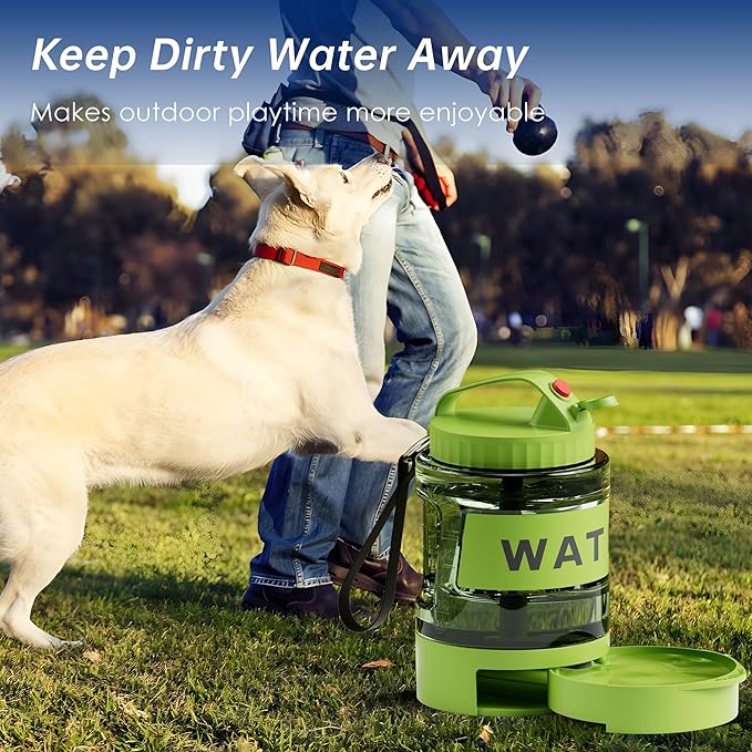 77oz Dog Water Dispenser, 2.2L Large Portable Dog Water Bottle with Pull-Out Drinking Bowl, BPA Free Leak-Proof Pet Travel Water Container for Camping, Hiking, Beach, Car Travel Essentials