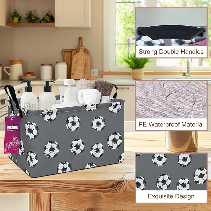 Rectangular Football Storage Basket | Gifts Bag for Toys,Books,Clothes,Gifts,Pets-Perfect for Home,Office,Nursery,Dorm,Shelf