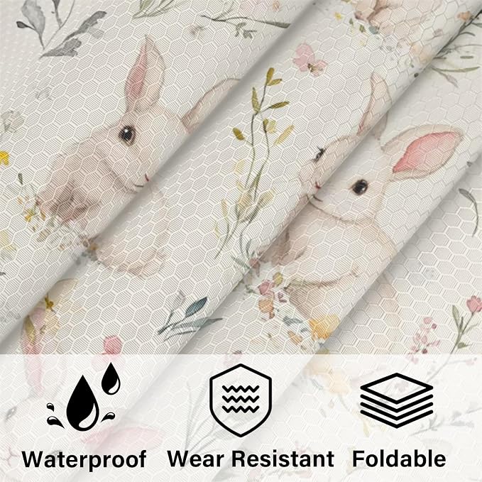 Floral Bunny 6 Set Compression Packing Cubes | Easter Rabbit Travel Accessories Expandable Packing Organizers Space Saver Bags for Organizing Clothes