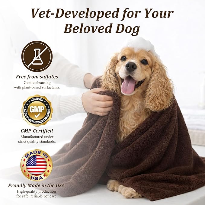 Oatmeal & Aloe Dog Shampoo and Conditioner, Oatmeal & Aloe Formula, pH-Balanced Gentle Clean, Helps Soothe Itchy, Dry Skin, Leaves Coat Soft & Glossy, Light Botanical Scent, 16 fl oz (1 Set)
