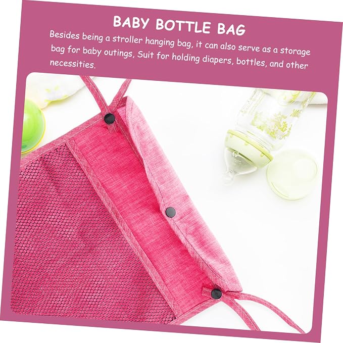 ibasenice Mesh Stroller Organizer Bag Versatile Hanging Storage for Diapers Bottles Toys Material Stylish Design for Pet Strollers and Outings