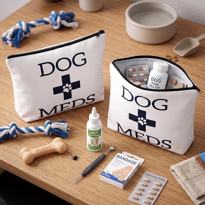 Aliceset 6 Pack Dog Medicine Bag Vet Tech Travel Gifts Backpacks | First Aid Kit Essential Organizer Storage, Pet Emergency Supply Med Pouch with Zipper, for Dog Pet Mom Lover Travel Gift