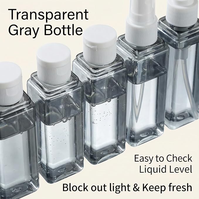 4 in 1 Travel Dispenser Bottle Refillable 4 in 1 Travel Dispenser 60ml Travel Bottles Leakproof Travel Size Containers for Toiletries Shampoo Lotion Green