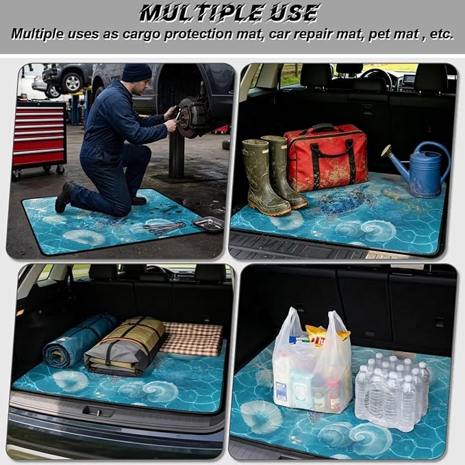 Shell Turtle Car Trunk Mats Non Slip Cargo Liner for Cars All Weather Trunk Floor Mat Universal Most SUV Truck Vehicle Dustproof Pets Car Seat Covers Protector Decor