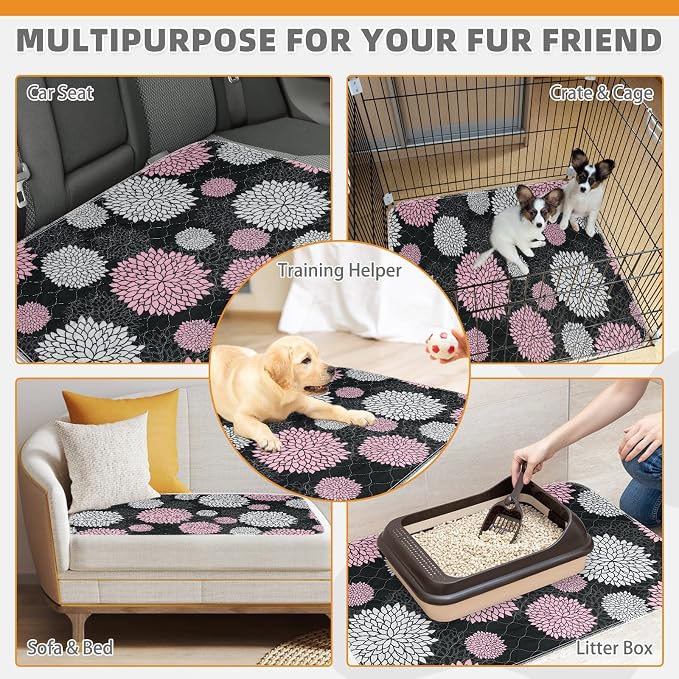 Washable Pee Pads for Dogs, 2 Pack Super Absorbent Reusable Puppy Training Pads Waterproof, Nonslip and Leak-Proof Dog Pee Pads, Large Pet Mats Whelping Pads for Floor, Crate, Couch, 36"x41"