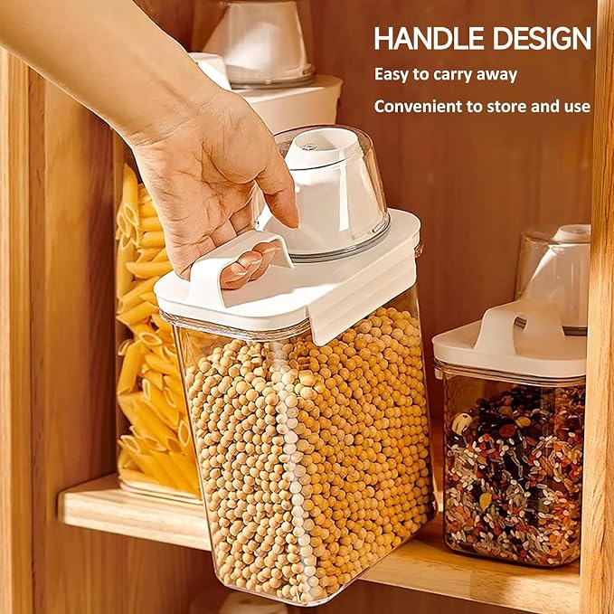 Rice Storage Dispenser And Cereal Container -Airtight Food Storage Organizers BPA-free Plastic Kitchen Pantry Storage Containers food-grade PET material Suitable for rice, grains