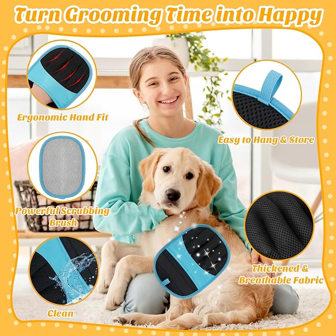 Coppthinktu Pet Hair Removal Glove for Dogs Cats, Pet Hair Remover Brush Electrostatic Five-Finger Dog Hair Remover Tool, Upgraded Reusable Magic Brush for Clothing, Laundry, Carpet, 1 PCS