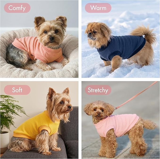 1 Pack Dog Shirt for Small Supplies Functional Waffle Dog Clothes Warm Soft Sweatshirt Outfit for Dogs Cats Pet Apparel