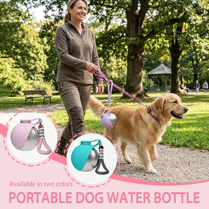 Portable Pet Water Bottle & Collapsible Dog Bowls Spill Proof Water Dispenser Cat Food Container & Dog Treat Holder, Small Size Pet Supplies Travel Accessories for Puppy