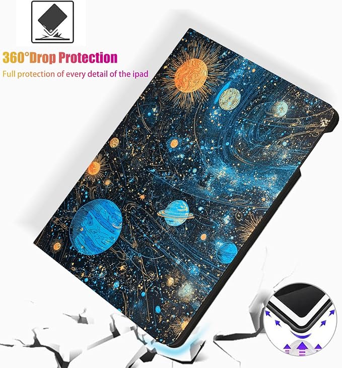 for Samsung Galaxy Tab A 8.4 Model T307 Tablet Case,Auto Wake/Sleep,Adjustable Stand Protective Cover - Autumn Sunflower Peony