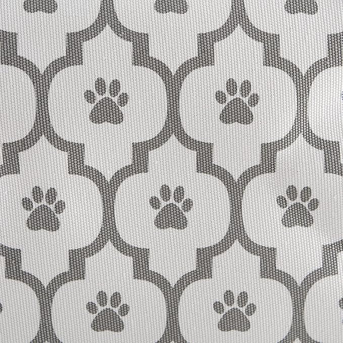 Bone Dry Pet Storage Collection Lattice Paw Print, Medium Rectangle, White/Gray