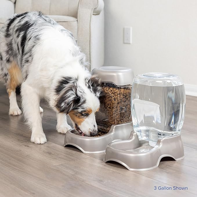 Petmate Pet Cafe Cat and Dog Water Dispenser - Water Bowl for Cats and Dogs, USA Made, 3 GAL, Pearl Ash Blue
