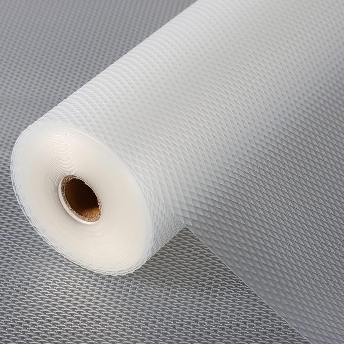 Anoak Shelf Liner, 12 Inches x 30(360.1 Inch) FT Non-Slip Cabinet Liner, Diamond Pattern Clear