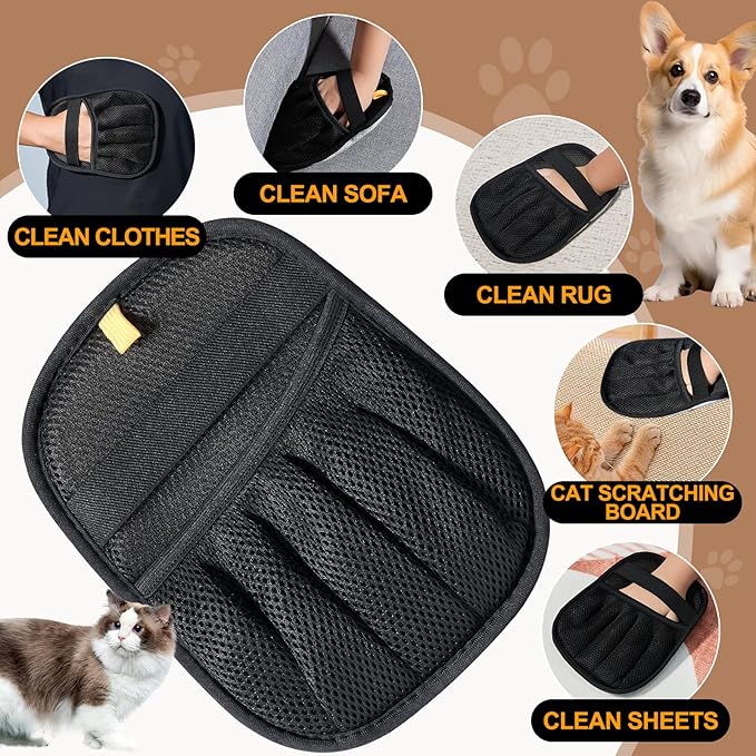 Pet Hair Remover for Laundry - Electrostatic Pet Hair Remover for Laundry, Couch, Carpet, Furniture & Pet Grooming – Reusable Cat Dog Hair Magic Brush Mitt (1 PCS)
