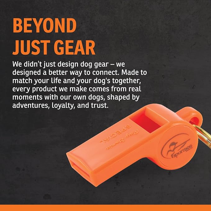 SportDOG Roy Gonia Special Whistle - Orange with Pea | Dog Training Whistle, Pea Design, Low Pitch Trill Carries farther