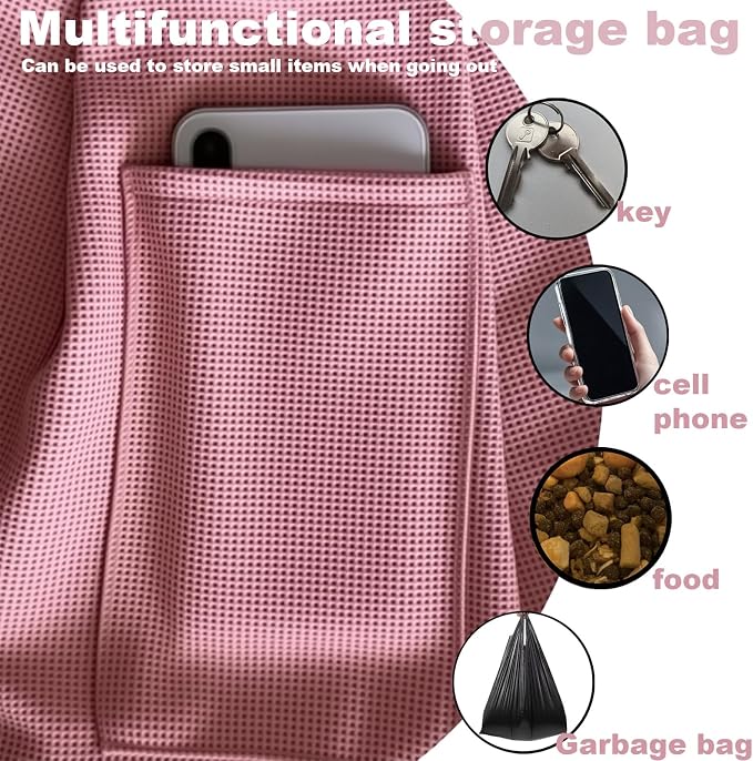 Dog Sling Carrier Soft Breathable for Small Dogs Cats 3-12 lbs,Pink | Cat sling & dog carrier sling with safety tether, organizer pocket, soft fabric. Perfect for travel, hiking,outdoor