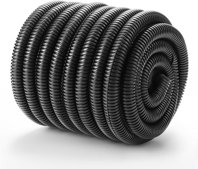 Wire Loom 3/8 inch 33ft, Split Loom, Outdoor Cord Protector | Flexible Wire Conduit Automotive, Wire Protector Tubing, Black
