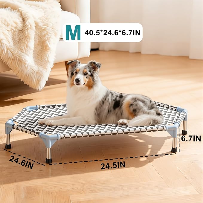 Kuntrust Elevated Outdoor Dog Bed (6 Sided Medium, Triangle)